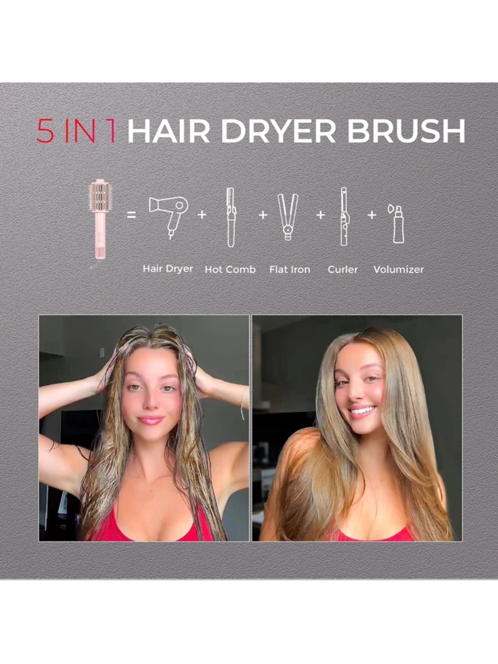 Tymo Pink Hot Air Round Brush Styler - Picture 6 of 11